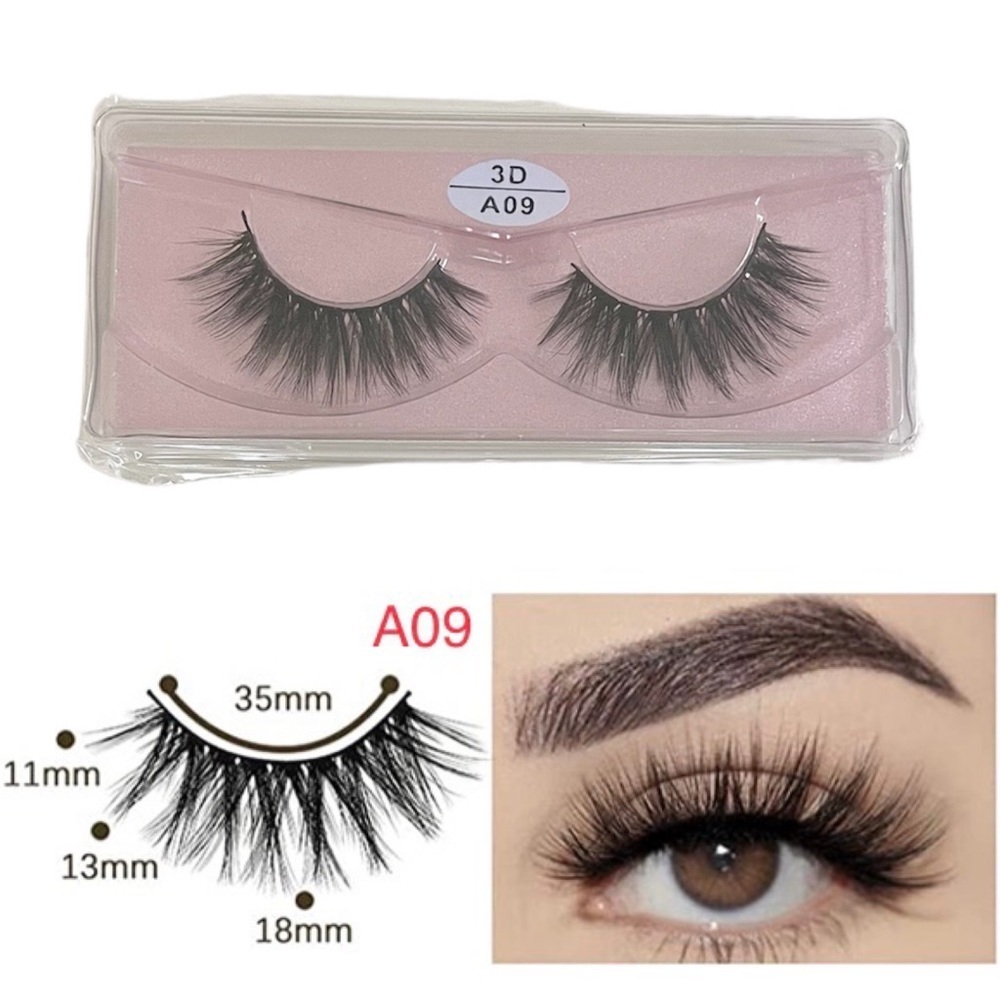 Vegan Faux Mink 3D Light-weight False Volume Eyelashes Style A09 (Lashes Only)